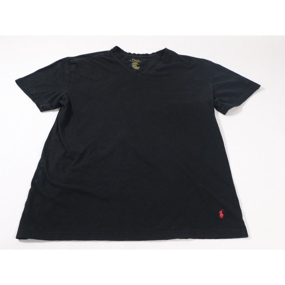 Polo Ralph‎ Lauren T-Shirt Mens XL Black Slim Fit V-Neck Short Sleeve Pony Logo